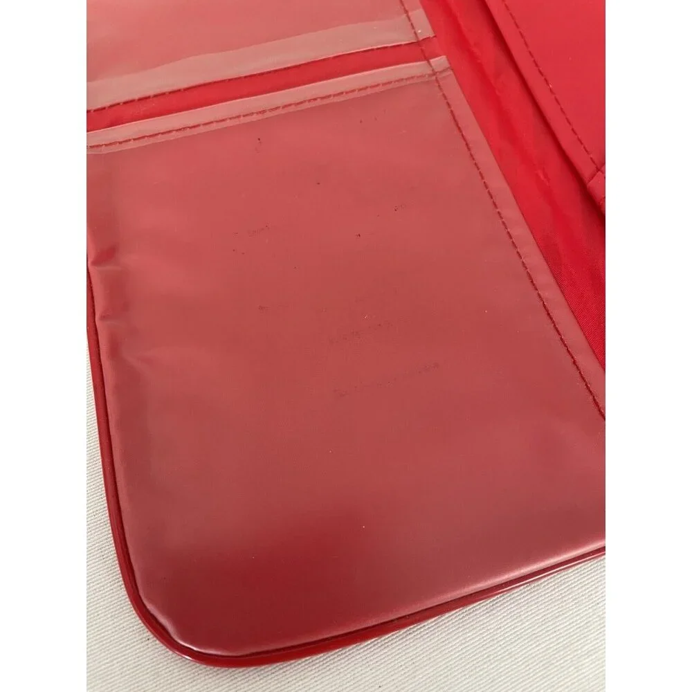 Vintage Globus Travel Organizer Red & White Vinyl 80s Airline Souvenir With Mult - Picture 6 of 10